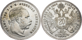 Franz Joseph I., 20 Kreuzer 1868, Vienna Franz Joseph I., 20 Kreuzer 1868, Vienna, Fruh. 1579; EF

Grade: EF