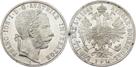 Franz Joseph I., 1 Gulden 1869, A, Vienna Franz Joseph I., 1 Gulden 1869, A, Vienna, Fruh. 1488|mint luster, rare in this grade; aUNC

Grade: aUNC