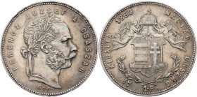 Franz Joseph I., 1 Forint 1869, GYF, Karlsburg Franz Joseph I., 1 Forint 1869, GYF, Karlsburg, Fruh. 1770|toned; VF

Grade: VF