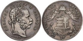 Franz Joseph I., 1 Forint 1869, GYF, Karlsburg Franz Joseph I., 1 Forint 1869, GYF, Karlsburg, Fruh. 1770|toned; VF

Grade: VF