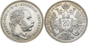 Franz Joseph I., 20 Kreuzer 1869, Vienna Franz Joseph I., 20 Kreuzer 1869, Vienna, Fruh. 1580; EF

Grade: EF