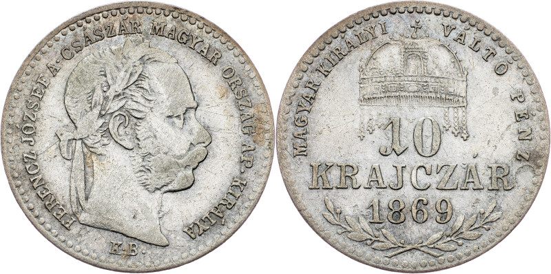 Franz Joseph I., 10 Krajczár 1869, KB, Kremnitz Franz Joseph I., 10 Krajczár 186...