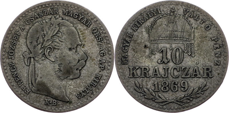 Franz Joseph I., 10 Krajczár 1869, KB, Kremnitz Franz Joseph I., 10 Krajczár 186...