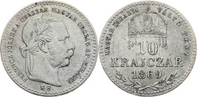 Franz Joseph I., 10 Krajczár 1869, KB, Kremnitz Franz Joseph I., 10 Krajczár 1869, KB, Kremnitz, Fruh. 1815|toned; aVF

Grade: aVF