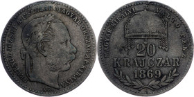 Franz Joseph I., 20 Krajczár 1869, KB, Kremnitz Franz Joseph I., 20 Krajczár 1869, KB, Kremnitz, Fruh. 1803|toned, mount removed?; aVF

Grade: aVF