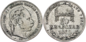 Franz Joseph I., 20 Krajczár 1869, KB, Kremnitz Franz Joseph I., 20 Krajczár 1869, KB, Kremnitz, Fruh. 1803|toned; VF

Grade: VF