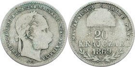 Franz Joseph I., 20 Krajczár 1869, GYF, Karlsburg Franz Joseph I., 20 Krajczár 1869, GYF, Karlsburg, Fruh. 1802|toned; F

Grade: F