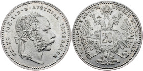 Franz Joseph I., 20 Kreuzer 1870, Vienna Franz Joseph I., 20 Kreuzer 1870, Vienna, Fruh. 1581; aUNC

Grade: aUNC