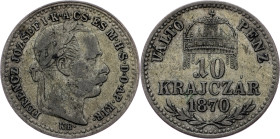 Franz Joseph I., 10 Krajczár 1870, KB, Kremnitz Franz Joseph I., 10 Krajczár 1870, KB, Kremnitz, Fruh. 1818|toned; VF

Grade: VF