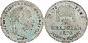 Franz Joseph I., 20 Krajczár 1870, GYF, Karlsburg Franz Joseph I., 20 Krajczár 1870, GYF, Karlsburg, Fruh. 1805|toned; aVF

Grade: aVF