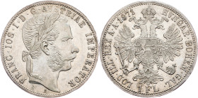 Franz Joseph I., 1 Gulden 1871, A, Vienna Franz Joseph I., 1 Gulden 1871, A, Vienna, Fruh. 1490|remains of mint luster, toned; EF

Grade: EF