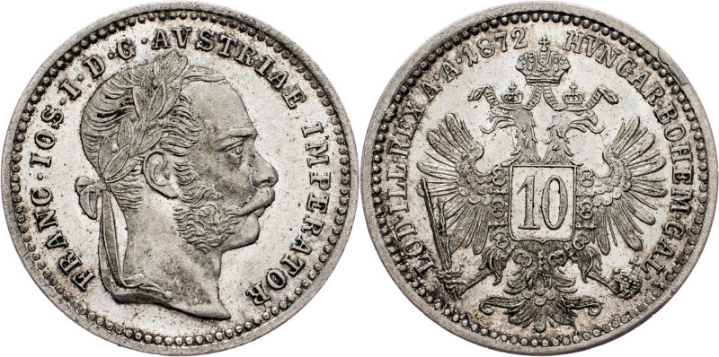 Franz Joseph I., 10 Kreuzer 1872, Vienna Franz Joseph I., 10 Kreuzer 1872, Vienn...