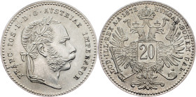 Franz Joseph I., 20 Kreuzer 1872, Vienna Franz Joseph I., 20 Kreuzer 1872, Vienna, Fruh. 1582|mint luster, min. toned; UNC

Grade: UNC