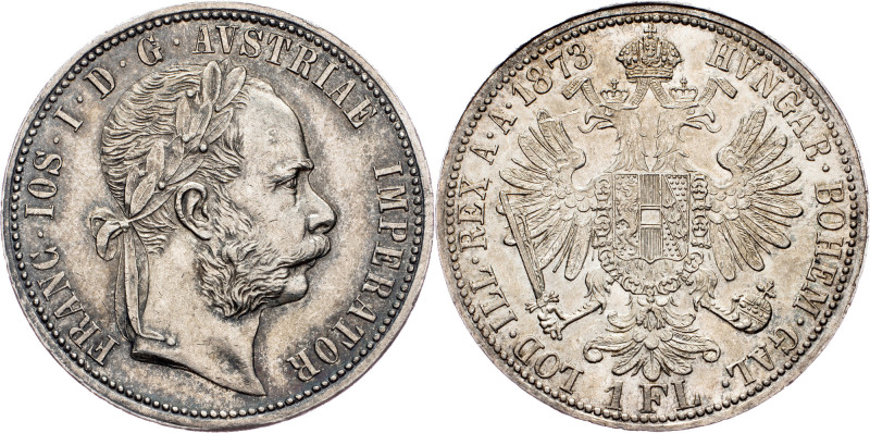 Franz Joseph I., 1 Gulden 1873, Vienna Franz Joseph I., 1 Gulden 1873, Vienna, F...