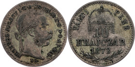 Franz Joseph I., 10 Krajczár 1873, KB, Kremnitz Franz Joseph I., 10 Krajczár 1873, KB, Kremnitz, Fruh. 1822|toned; VF

Grade: VF