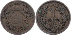 Franz Joseph I., 1 Kreuzer 1873, KB, Kremnitz Franz Joseph I., 1 Kreuzer 1873, KB, Kremnitz, Fruh. 1835|toned; VF

Grade: VF