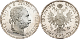 Franz Joseph I., 2 Gulden 1875, Vienna Franz Joseph I., 2 Gulden 1875, Vienna, Fruh. 1374|mint luster, hairlines; UNC

Grade: UNC