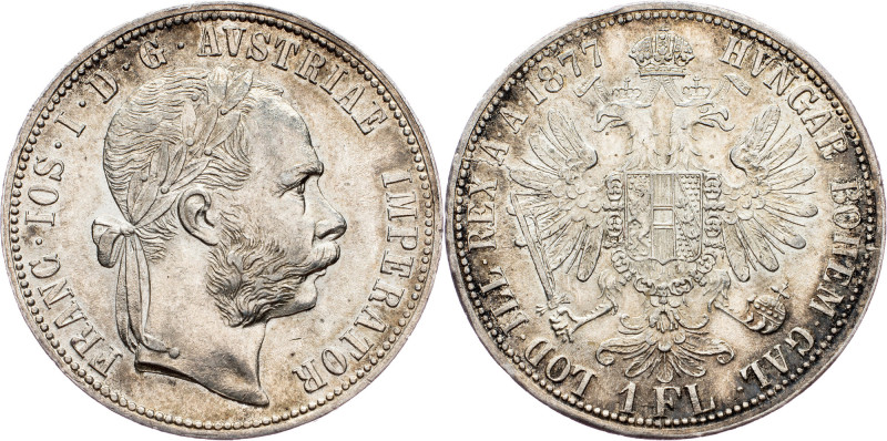 Franz Joseph I., 1 Gulden 1877, Vienna Franz Joseph I., 1 Gulden 1877, Vienna, F...