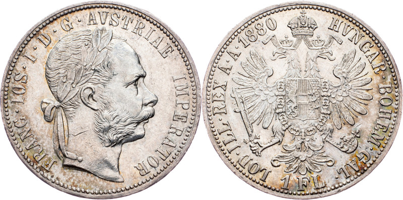 Franz Joseph I., 1 Gulden 1880, Vienna Franz Joseph I., 1 Gulden 1880, Vienna, F...