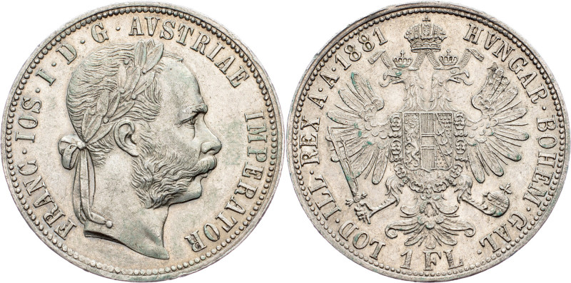 Franz Joseph I., 1 Gulden 1881, Vienna Franz Joseph I., 1 Gulden 1881, Vienna, F...