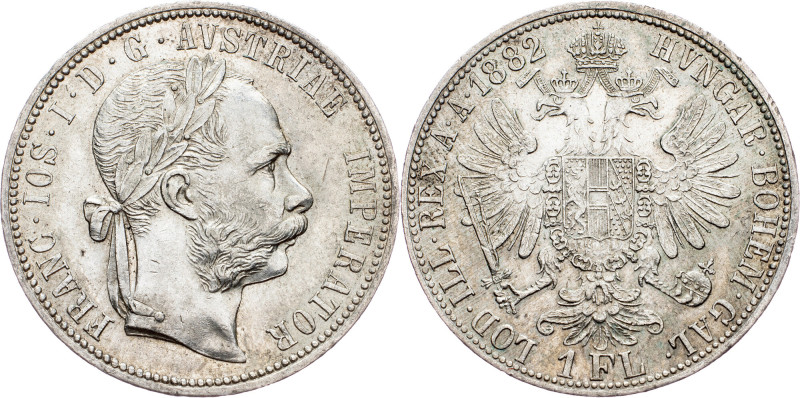 Franz Joseph I., 1 Gulden 1882, Vienna Franz Joseph I., 1 Gulden 1882, Vienna, F...