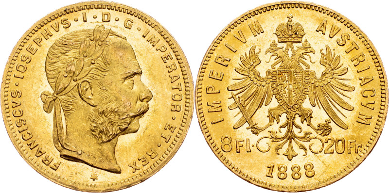 Franz Joseph I., 8 Gulden 1888, Vienna Franz Joseph I., 8 Gulden 1888, Vienna, F...