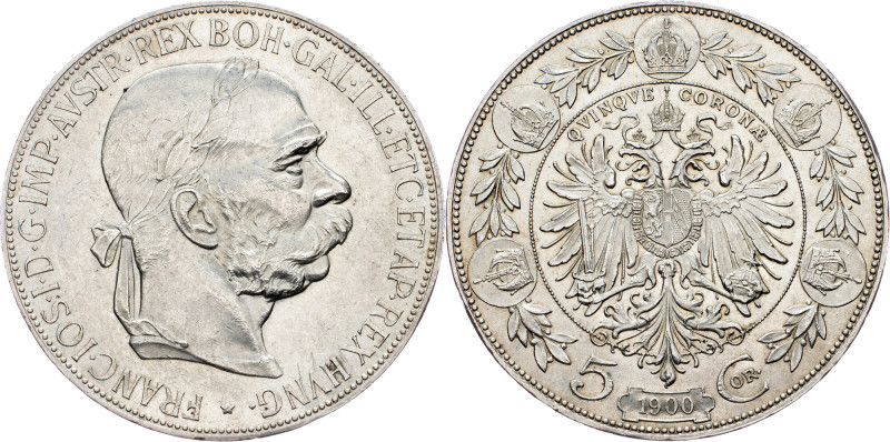 Franz Joseph I., 5 Krone 1900, Vienna Franz Joseph I., 5 Krone 1900, Vienna, Fru...