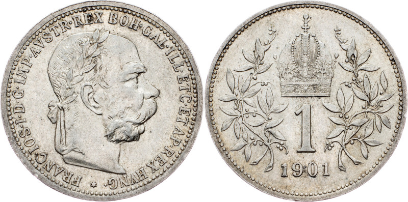 Franz Joseph I., 1 Krone 1901, Vienna Franz Joseph I., 1 Krone 1901, Vienna, Fru...