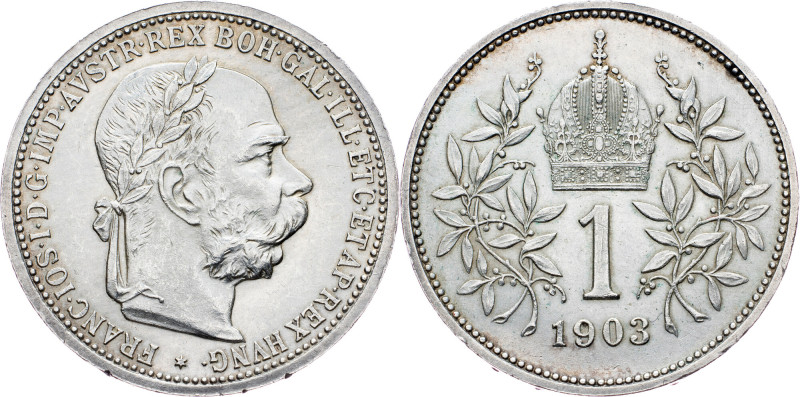 Franz Joseph I., 1 Krone 1903, Vienna Franz Joseph I., 1 Krone 1903, Vienna, Fru...