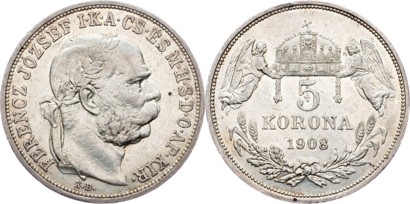 Franz Joseph I., 5 Korona 1908, KB, Kremnitz Franz Joseph I., 5 Korona 1908, KB,...