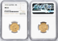 Franz Joseph I., 10 Krone 1910, Vienna Franz Joseph I., 10 Krone 1910, Vienna

Grade: NGC MS61