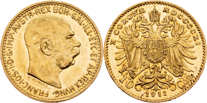 Franz Joseph I., 10 Krone 1911, Vienna Franz Joseph I., 10 Krone 1911, Vienna, F...