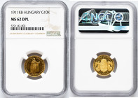 Franz Joseph I., 10 Korona 1911, KB, Kremnitz Franz Joseph I., 10 Korona 1911, KB, Kremnitz|Rare in DEEP PROOFLIKE!

Grade: NGC MS62DPL