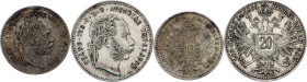 Franz Joseph I., 10 Kreuzer, 20 Kreuzer 1872, 1869, Vienna Franz Joseph I., 10 Kreuzer, 20 Kreuzer 1872, 1869, Vienna|Lot of 2pcs; VF-EF

Grade: VF-...