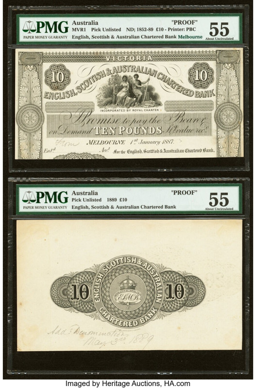 Australia English, Scottish & Australian Bank 10 Pounds 1.1.1887 Pick UNL Front ...