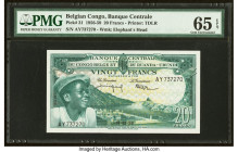 Belgian Congo Banque Centrale du Congo Belge 20 Francs 1.12.1959 Pick 31 PMG Gem Uncirculated 65 EPQ. 

HID09801242017

© 2022 Heritage Auctions | All...