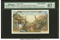 Cameroon Banque Centrale 500 Francs ND (1962) Pick 11s Specimen PMG Superb Gem Unc 67 EPQ. Roulette cancelled. 

HID09801242017

© 2022 Heritage Aucti...