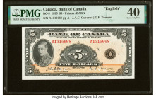 Canada Bank of Canada $5 1935 BC-5 English PMG Extremely Fine 40. 

HID09801242017

© 2022 Heritage Auctions | All Rights Reserved