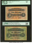 East Africa East African Currency Board 5; 10 Shillings 1.7.1941; 1.6.1939 Pick 28a; 29a Two Examples PCGS Very Fine 20; PMG Very Fine 20. 

HID098012...