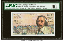 France Banque de France 1000 Francs 7.4.1955 Pick 134a PMG Gem Uncirculated 66 EPQ. 

HID09801242017

© 2022 Heritage Auctions | All Rights Reserved