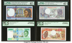 Central African States Banque des Etats de l'Afrique Centrale, Equatorial Guinea 10,000 Francs 2000 Pick 505Nf PMG Superb Gem Unc 67 EPQ. Central Afri...