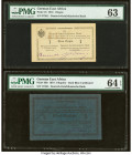 German East Africa Deutsch-Ostafrikanische Bank 1; 5 Rupie/n 1.2.1916 Pick 19; 36b Two Examples PMG Choice Uncirculated 63; Choice Uncirculated 64 EPQ...