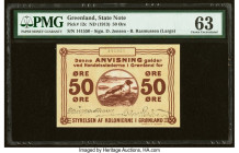Greenland State Note 50 Ore ND (1913) Pick 12c PMG Choice Uncirculated 63. 

HID09801242017

© 2022 Heritage Auctions | All Rights Reserved