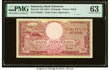 Indonesia Bank Indonesia 50 Rupiah ND (1957) Pick 50 PMG Choice Uncirculated 63. Minor stains. 

HID09801242017

© 2022 Heritage Auctions | All Rights...