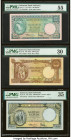 Indonesia Bank Indonesia 100; 500; 1000 Rupiah ND (1957) Pick 51; 52; 53 Three Examples PMG Very Fine 30; Choice Very Fine 35; About Uncirculated 55. ...