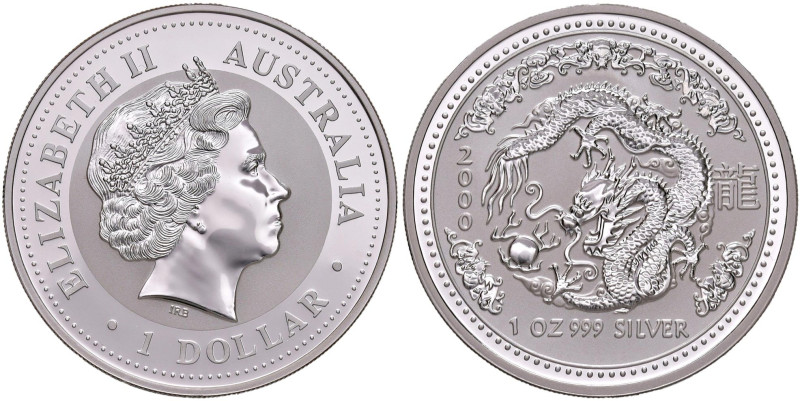 AUSTRALIA Elisabetta II (1952-2022) Dollaro 2000 - AG contenitore in plastica ci...