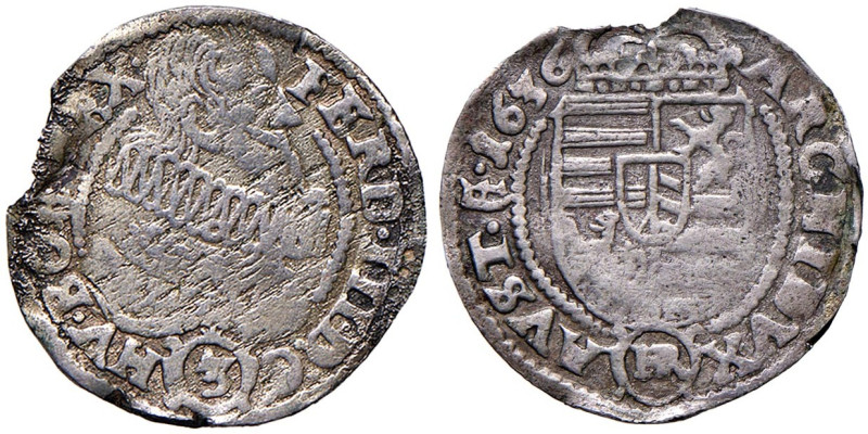 AUSTRIA Ferdinando III d'Asburgo Arciduca (Ante 1637) 3 Kreuzer 1636 - (g 1,68) ...