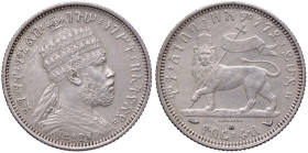 ETIOPIA Menelik II (EE 1882-1906 / 1898-1913 AD) 1/4 Birr - KM 3 (g 7,00) AG Segnetti di pulizia
qSPL