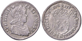 FRANCIA Luigi XIV (1643-1715) 1/12 Écu 1658 - KM 166; Gad. 112 AG (g 2,23)
qBB/BB