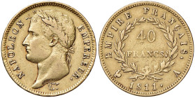 FRANCIA Napoleone I (1804-1814) 40 Franchi 1811 A - Gad. 1084 (g 12,85) AU
BB